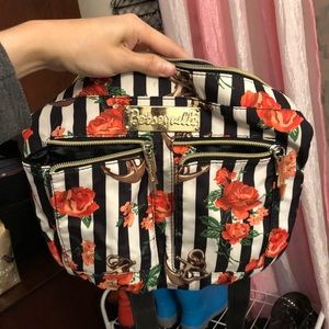 Striped rose betseyville crossbody purse